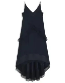 Layered Satin Dress With Silk Inserts