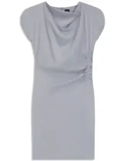 Gathered-detail Dress With Drape Neckline