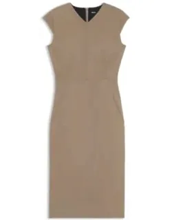 Stretch-fabric Dress With Cap Sleeves
