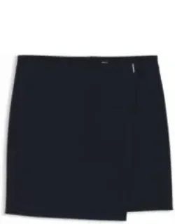 Wrap-front Mini Skirt In Crepe