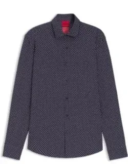 Printed Slim-fit Shirt In Stretch Jersey