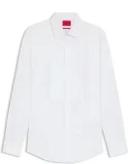 Easy-iron Slim-fit Evening Shirt In Cotton Poplin