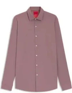 Printed Slim-fit Shirt In Stretch Jersey