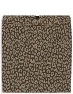 Mini Skirt With Leopard Jacquard