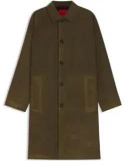 Waxed-cotton Coat In A Regular Fit