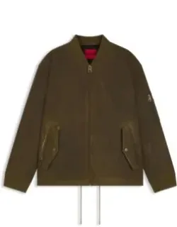 Adjustable-hem Bomber Jacket In Waxed Cotton