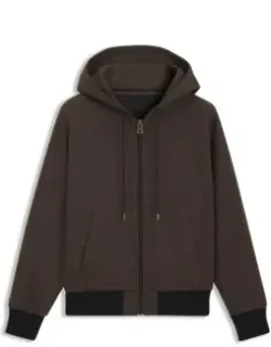 Modern-fit Hooded Jacket In Herringbone Cloth