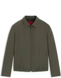 Slim-fit Jacket In Wool-blend Poplin