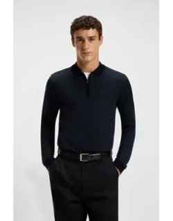 Mercerised-cotton Polo Shirt With Two-tone Structure