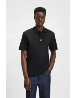 Stacked-logo Polo Shirt In Interlock Cotton