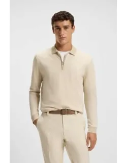 Mercerised-cotton Polo Shirt With Two-tone Structure