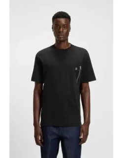 Zip-pocket T-shirt In Interlock Cotton