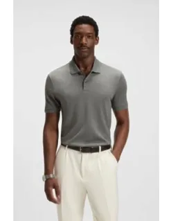 Cotton Polo Shirt With Herringbone Structure