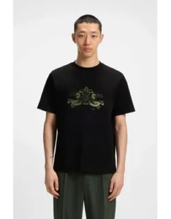Embroidered Artwork T-shirt In Cotton Jersey