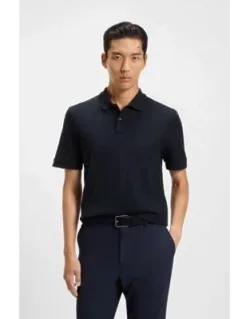 Cotton Polo Shirt With Herringbone Structure