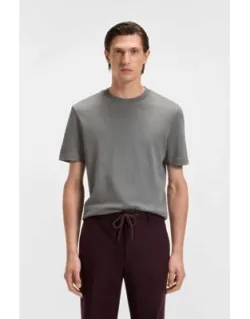 Herringbone-structure T-shirt In Cotton
