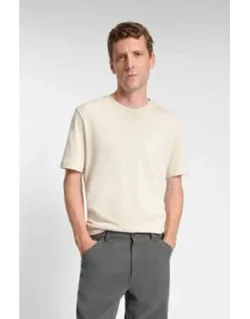 Cotton T-shirt With Herringbone Structure