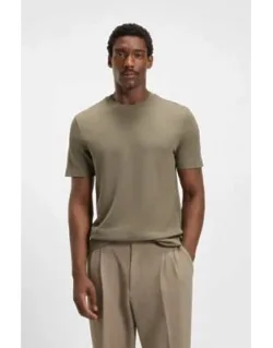 Herringbone-structure T-shirt In Cotton