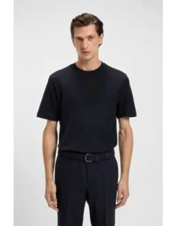 Herringbone-structure T-shirt In Cotton