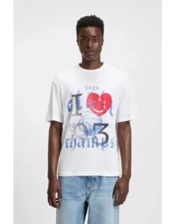 Cotton-jersey T-shirt With Happy Artwork