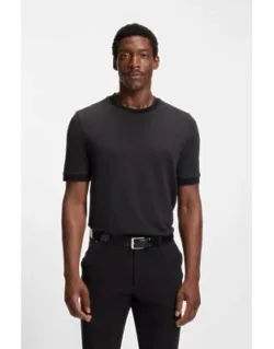Mercerised-cotton T-shirt With Two-tone Structure