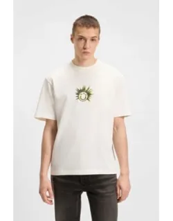 Cotton-jersey T-shirt With Happy Artwork
