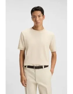 Mercerised-cotton T-shirt With Two-tone Structure