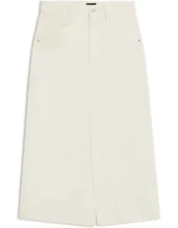 Midi-length Skirt In Rigid Denim