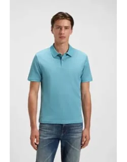 Geometric-jacquard Polo Shirt In Mercerised Cotton