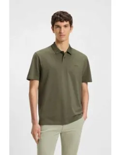 Patterned-collar Polo Shirt In Cotton Piqué