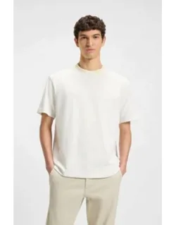 Patterned-collar T-shirt In Cotton Jersey