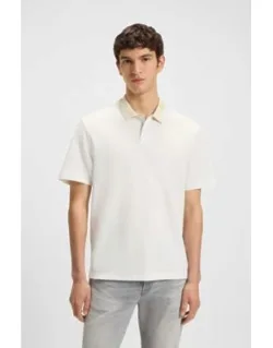 Patterned-collar Polo Shirt In Cotton Piqué