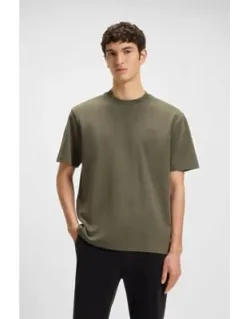 Patterned-collar T-shirt In Cotton Jersey