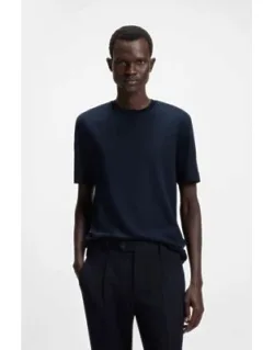 Regular-fit T-shirt In Mercerised Cotton And Silk