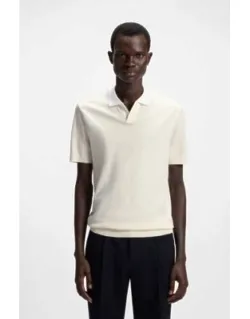 Cotton-silk Polo Shirt With Johnny Collar