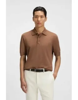 Regular Fit Cotton-silk Polo Shirt With Mercerised Finish