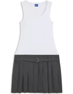 Sleeveless Dress With Pleated Skirt