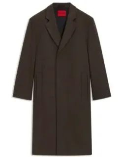 Concealed-closure Coat In A Regular Fit