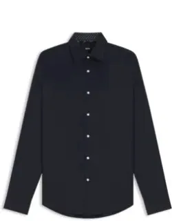 Easy-iron Regular-fit Shirt In Stretch-cotton Poplin