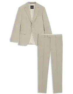 Slim-fit Checked Stretch Wool Suit