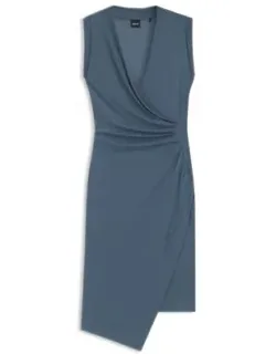 Gathered-detail Dress With Wrap Front