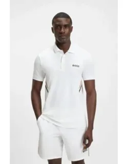 Active Moisture-managing Slim-fit Polo Shirt In Stretch Piqué