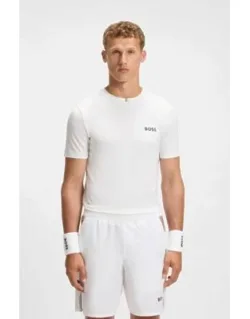 Odour-control Slim-fit T-shirt In Stretch Piqué