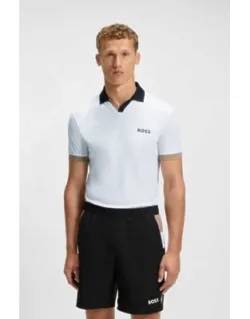 Active Colour-blocked Slim-fit Polo Shirt In Ripstop Fabric