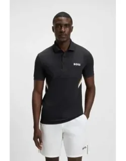 Active Moisture-managing Slim-fit Polo Shirt In Stretch Piqué