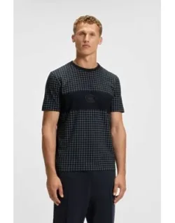 Check-print T-shirt In Pima Cotton