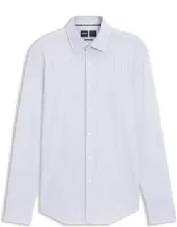 Striped Slim-fit Shirt In Performance-stretch Fabric