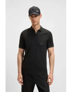 Zip-neck Polo Shirt In Moisture-wicking Fabric
