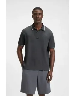 Cotton Polo Shirt With Mesh Pattern