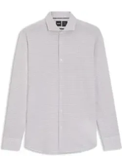Printed Slim-fit Shirt In Italian-made Performance-stretch Jersey